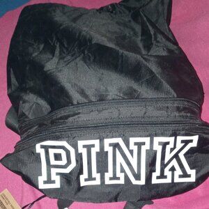 PINK Victorias Secret Nwt Black Logo Convertible Fanny Pack Back Pack Waist Bag